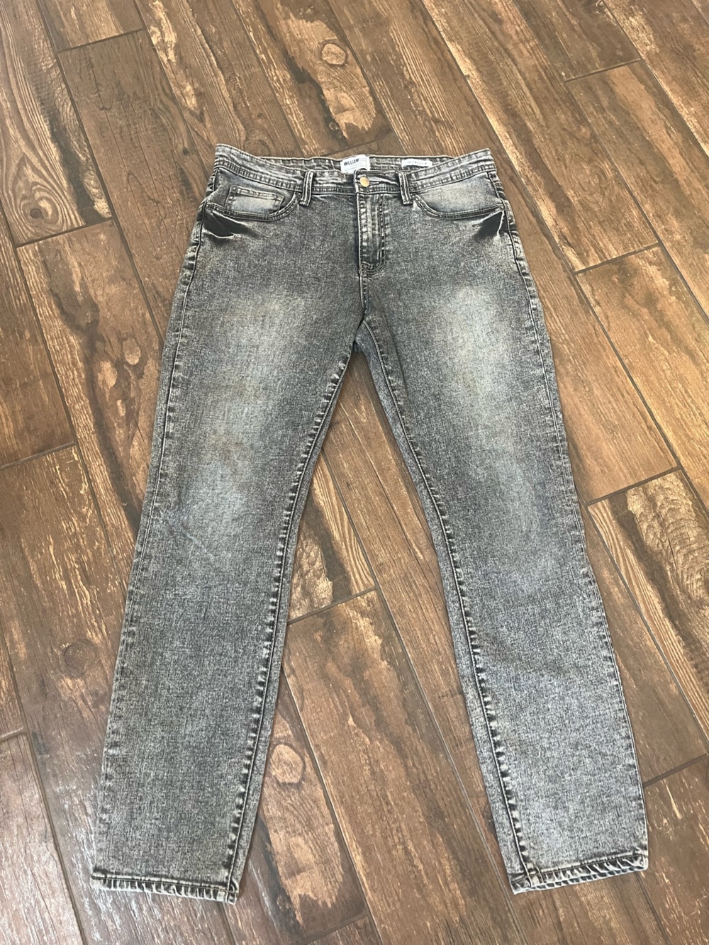 William Rast Light Gray Denim Jeans with Faded Finish Men’s Size 34/30